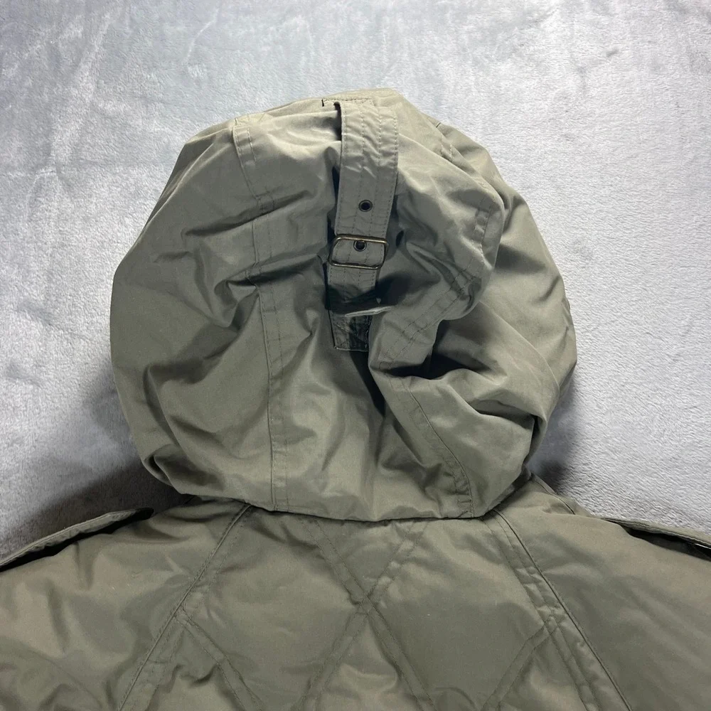 Winter Club Cyclone Down Parka Mens Small Olive Green Quilted Hooded Vintage